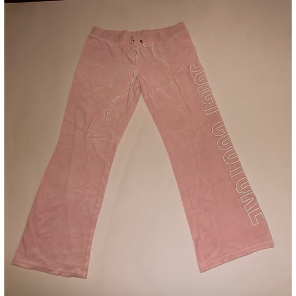 Y2K Baby Pink Juicy Couture Flare Track Pants With Logo Down The Side Size L - Picture 2 of 7